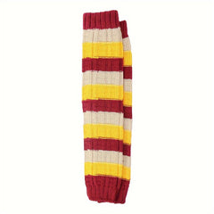 Striped Knitted Leg Warmers Warm Colorblock Knee High Socks