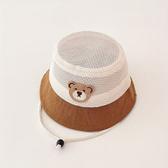 Kids' Cartoon Fisherman Hat Mesh Sun Basin Hat