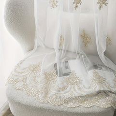 French Embroidery Sheer Curtain European Small Flower Embroidery