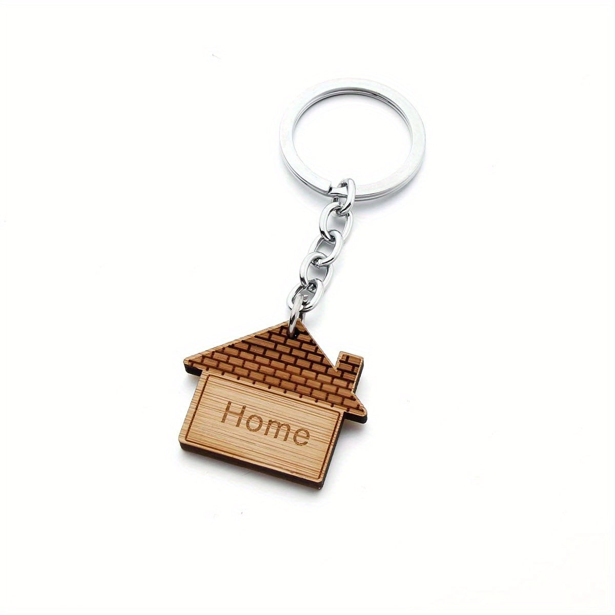 Cartoon Home Keychain Wooden Key Ring Purse Bag Backpack Car Key Charm Gift
