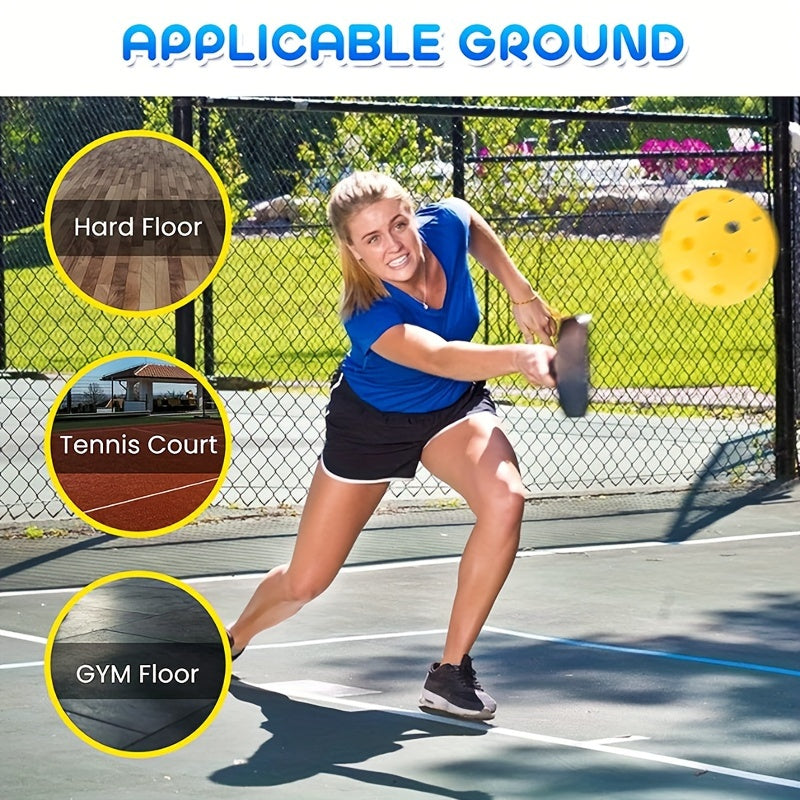 7pcs 40 Holes Pickleball Balls PE Pickleball Luminous Plastic Pickle Ball
