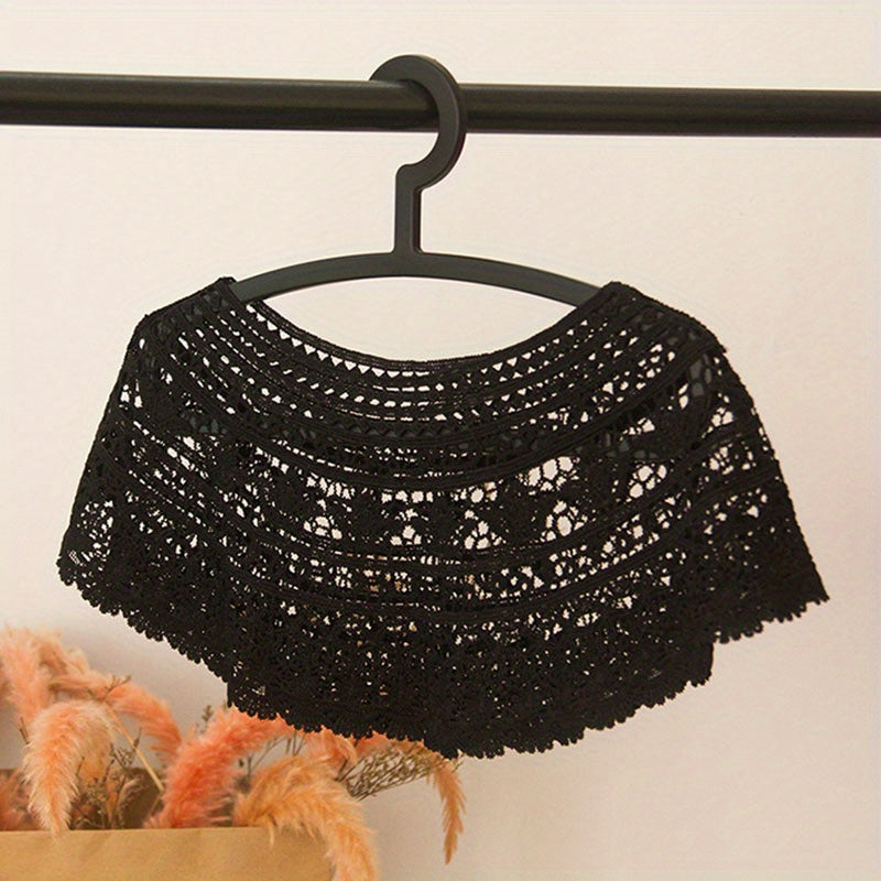 Lace Shawl Flower Hollow Wrap Casual Sunscreen Windproof Cape Dress Accessories