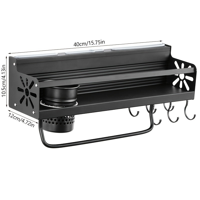 Kitchen Seasoning Rack With Hook - Household Wall Mounted Storage