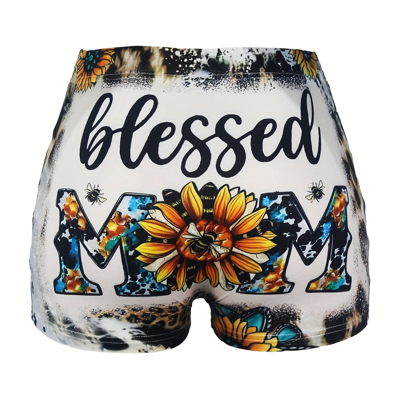  Sexy Shorts Women's Plus Art Leopard Sunflower Print