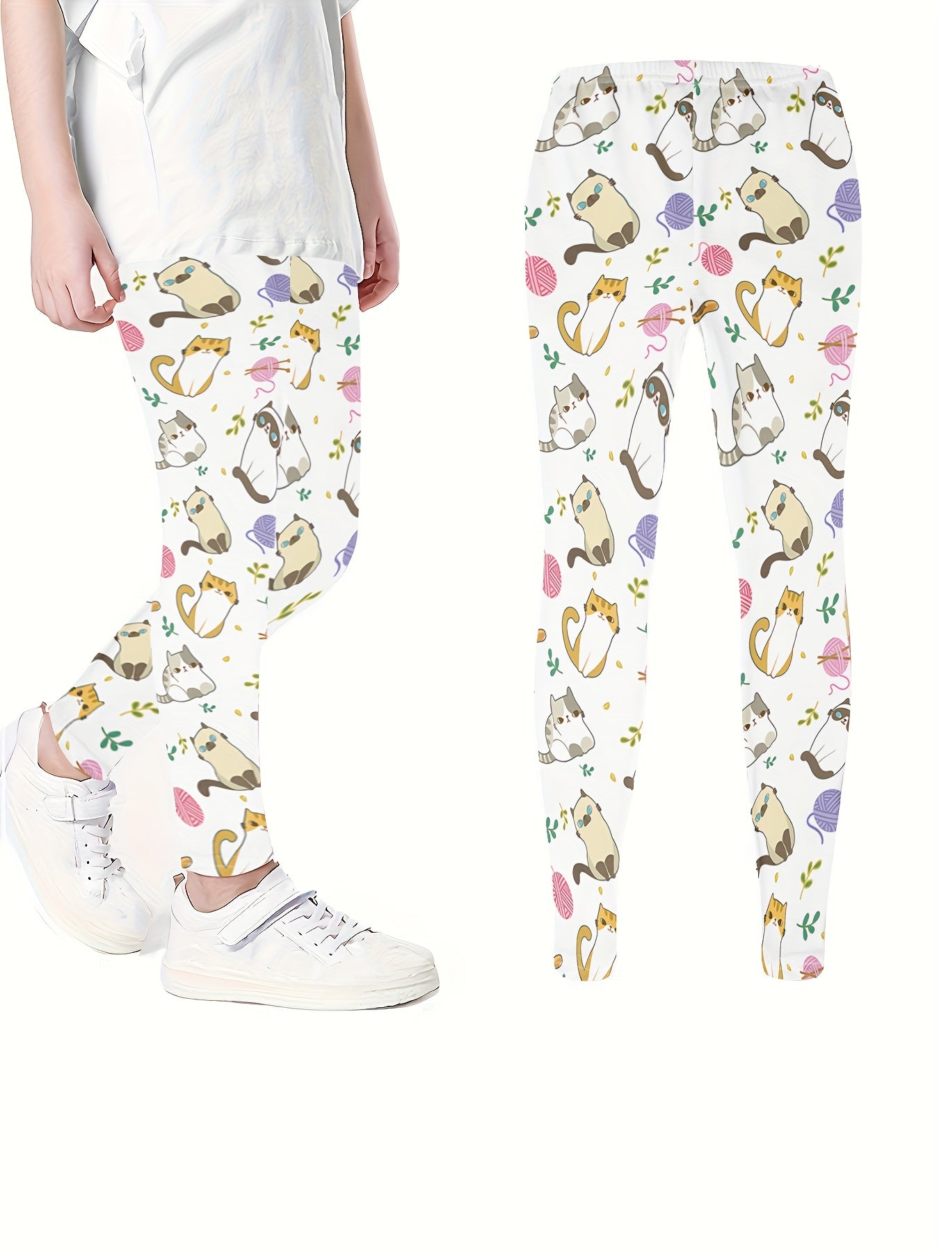 Girls Cartoon Unicorn Print Stretch Soft Leggings Elastic Waist Pants