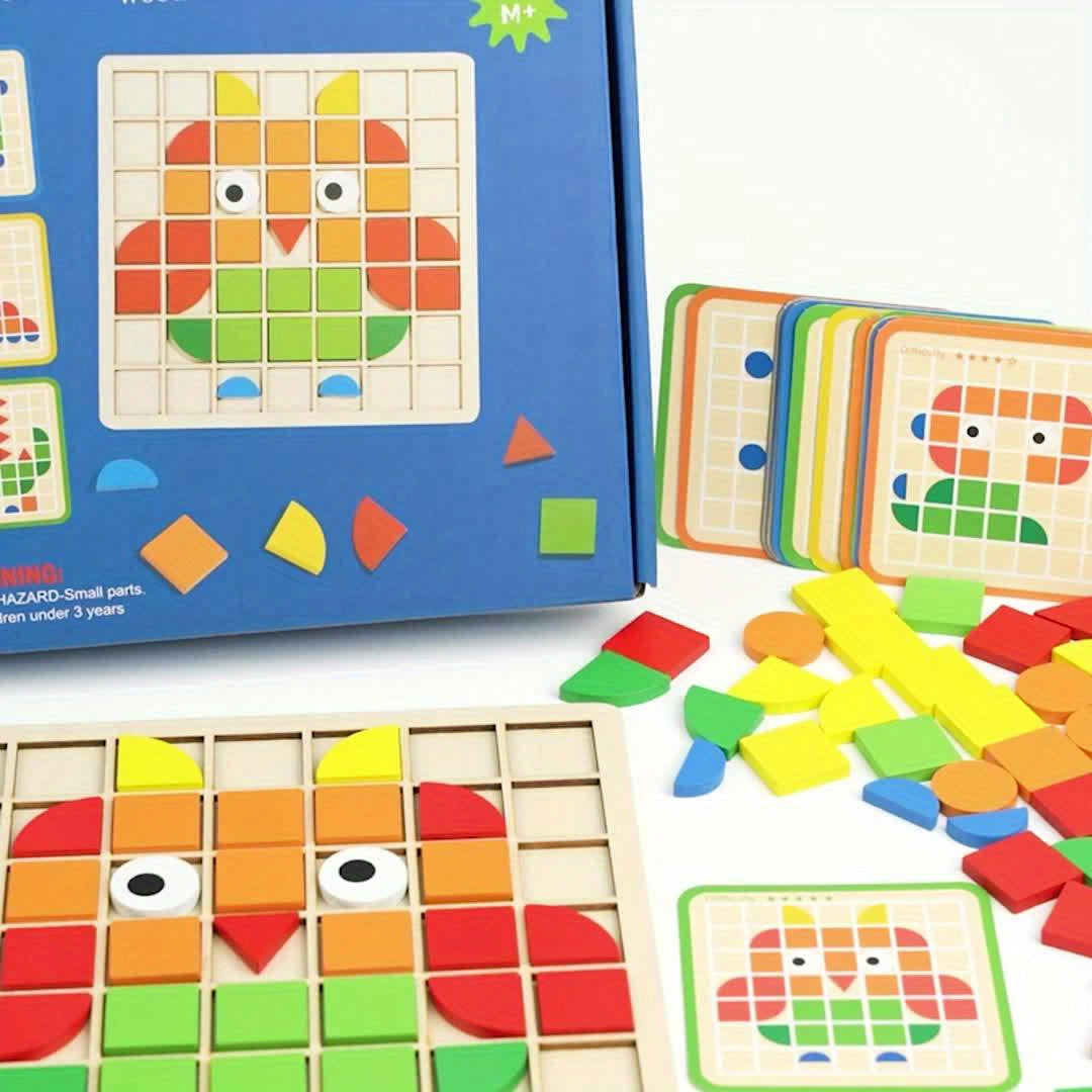 Montessori 3D Mosaic Puzzles Building Blocks Educational Toys