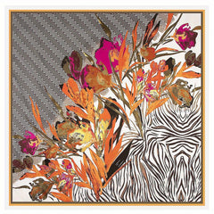 Flower & Chevron Bandana Silk Tube Top Scarf Wrap