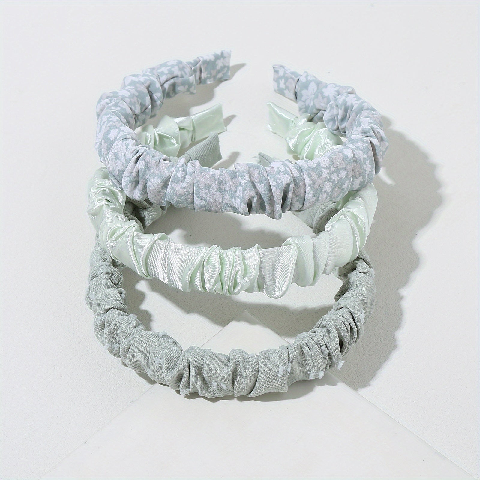 Green Floral Headband Boho Thin Hairband Vintage Style Hair Accessories