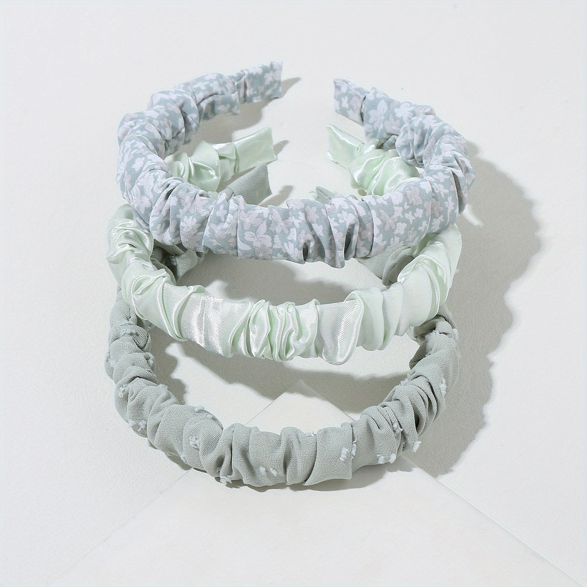 Green Floral Headband Boho Thin Hairband Vintage Style Hair Accessories