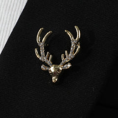 Rhinestone Plum Deer Multifunctional Pin Brooch for Men