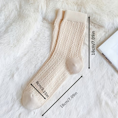 5 Pairs Twist Textured Socks for Women