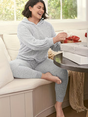  Solid Long Sleeve Hoodie & Joggers Set