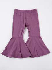 Girls Vintage Elastic Waist Flared Pants