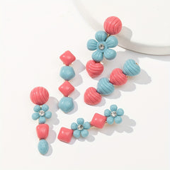 5pcs Pink Geometric Hair Clip for Women Girls