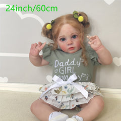 24inch Finished Painted Doll Reborn Baby Lifelike Soft Touch Skin