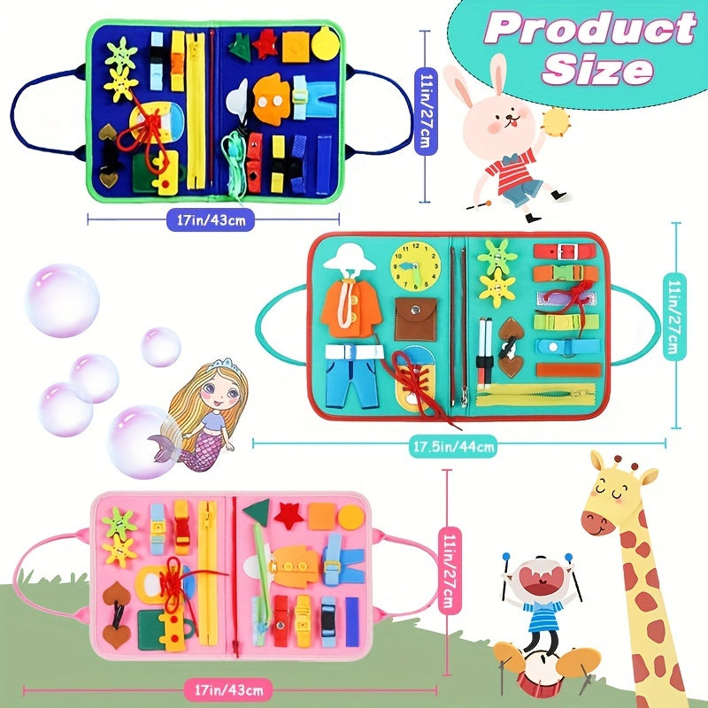 Montessori Busy Board Sensory Toy for Toddlers & Preschoolers