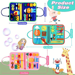 Montessori Busy Board Sensory Toy for Toddlers & Preschoolers
