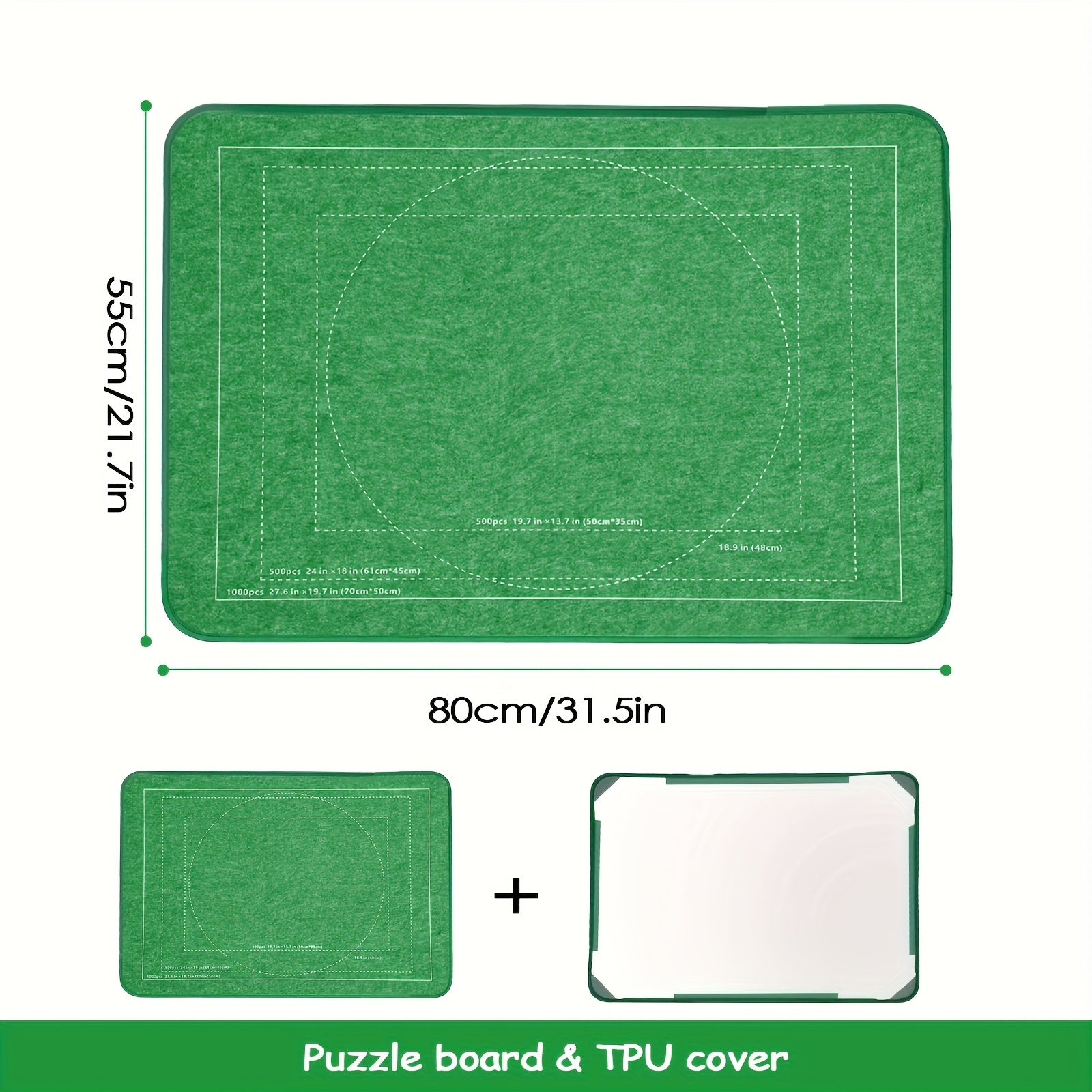 1000pcs Foldable Felt Puzzle Board with 6 Trays
