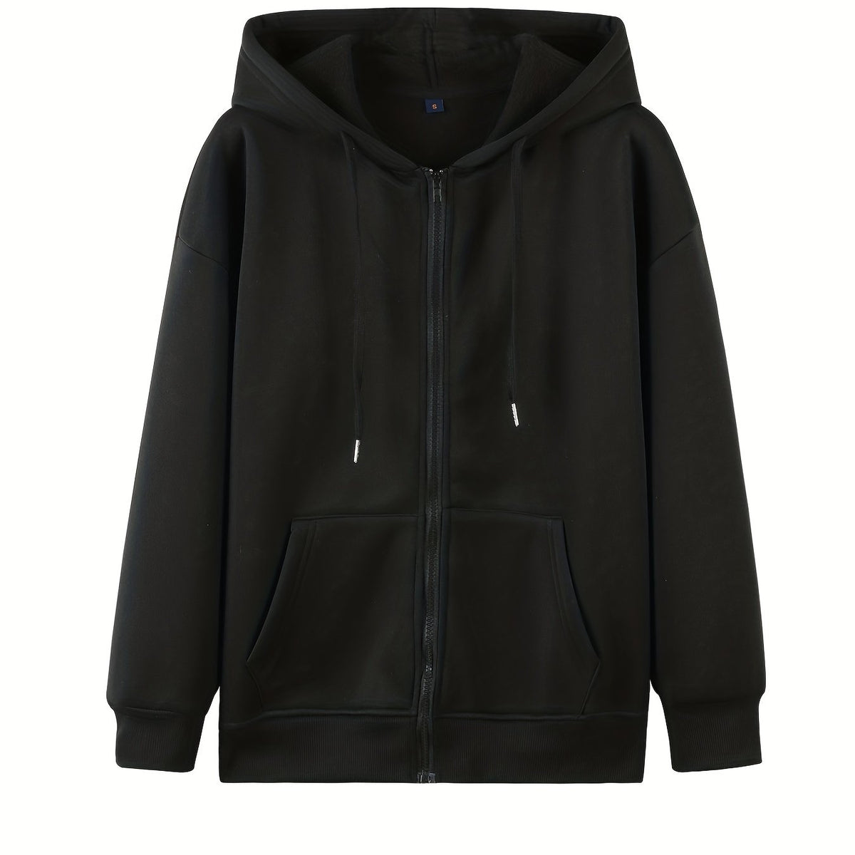 Casual Drawstring Zip Hoodie Long Sleeve Sweatshirt