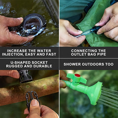 5 Gallon Solar Heated Camping Shower Bag Portable Bath Bag with Removable Hose