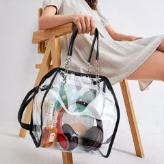 Clear Large Tote Bag Women's PVC Shoulder Handbag