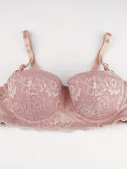 Contrast Lace Push Up Bra Comfy & Breathable Women's Lingerie