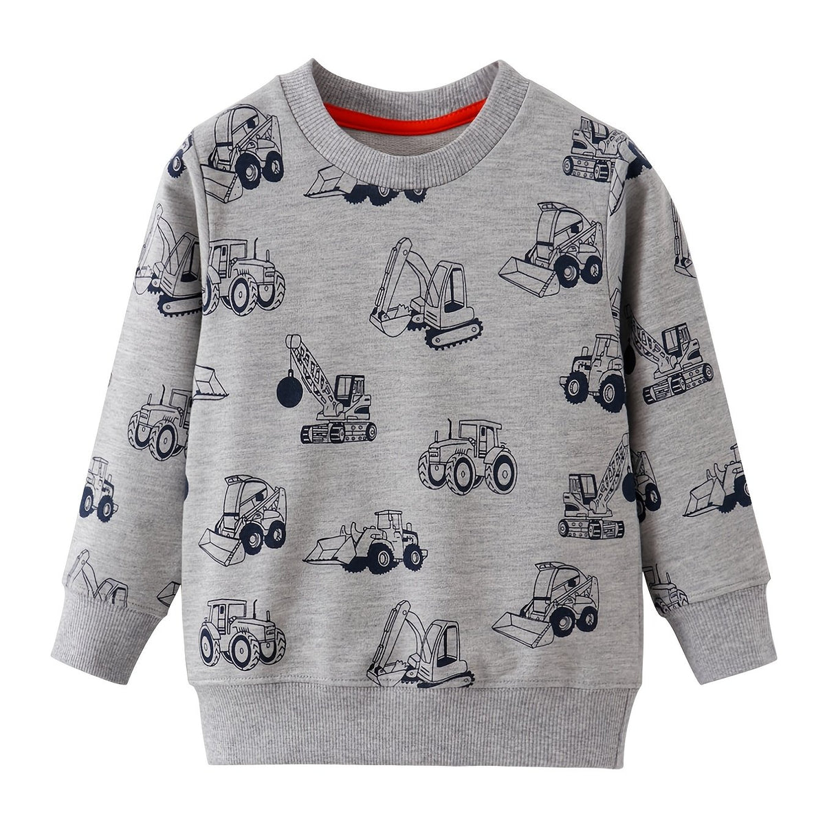 Excavator Graphic Toddler Pullover Sweatshirt for Boys and Girls