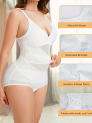 Mesh Stitching Shaping Bodysuit Tummy Control Slip Body Shaper Women's Underwear