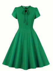  Casual Dress Women's Plus Solid Petal Sleeve Dress