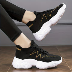 Mesh Breathable Sports Shoes Thick Sole Lightweight Sneakers