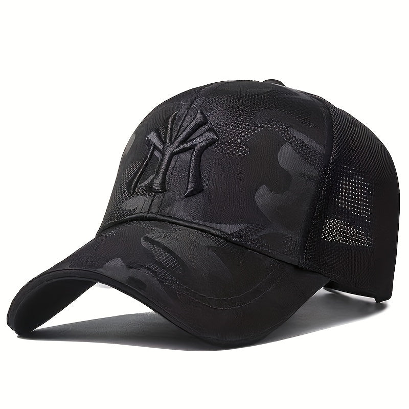 Embroidery Hip Hop Trucker Hat Mesh Baseball Cap Camo Sunshade Dad Hat
