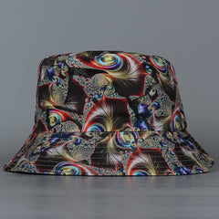 Reversible Peacock Print Bucket Hat Fisherman Cap Lightweight Sun Hat