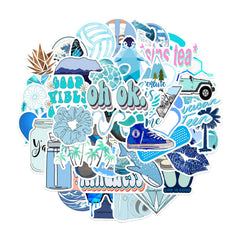 50pcs Waterproof Cartoon Stickers for Water Bottle Laptop Decoration