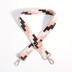 Colorblock Bag Strap Geometric Pattern Adjustable Travel Accessories
