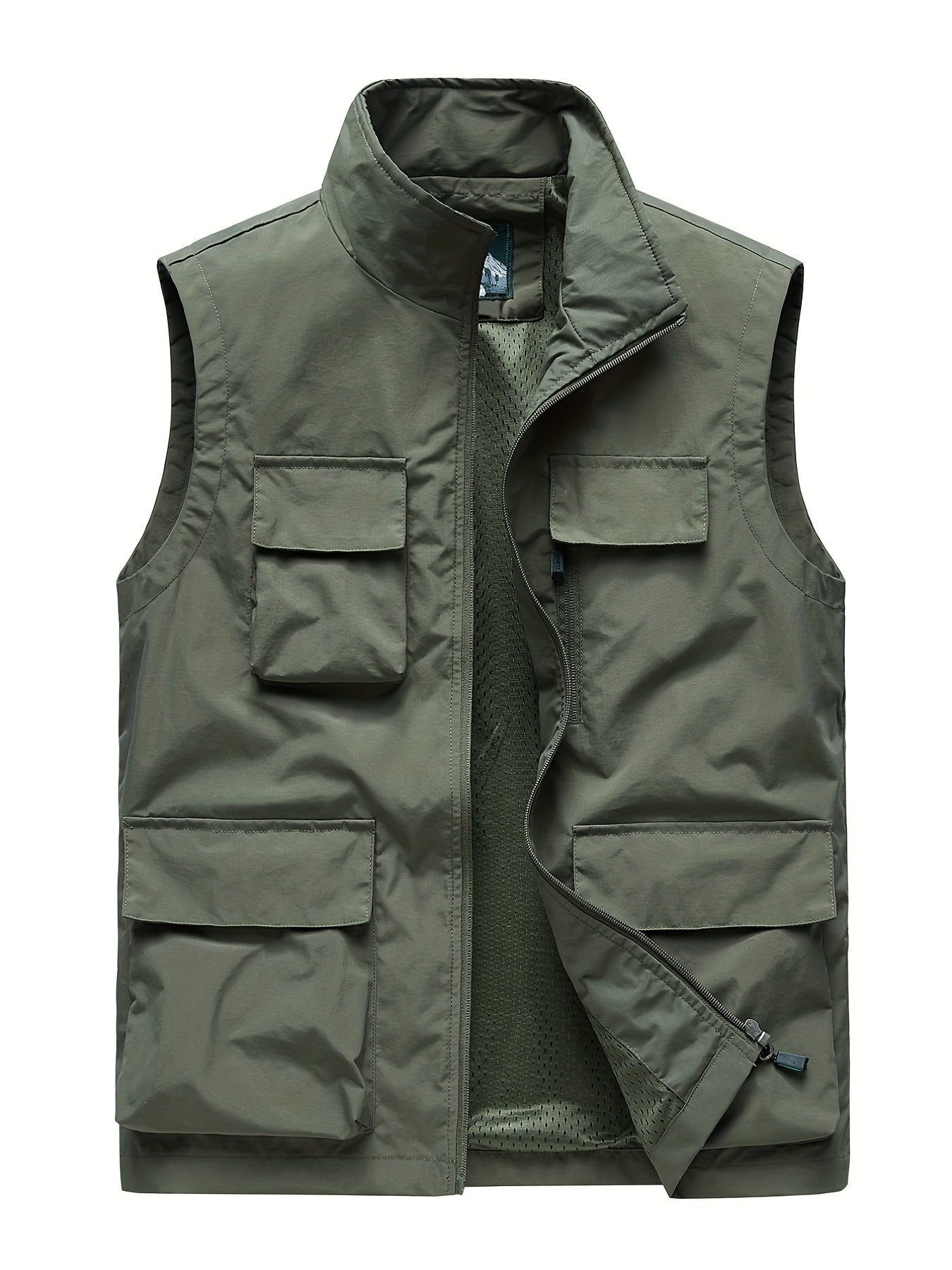 Men's Zipper Pockets Cargo Vest for Spring Summer