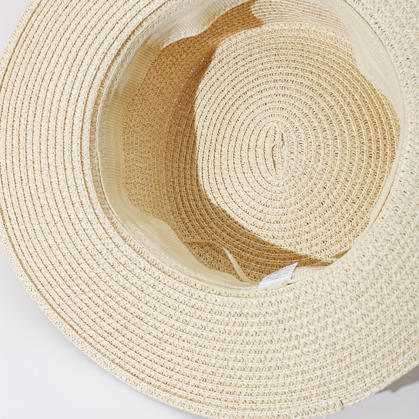 Green Garland Braided Sun Hat Easter Beige Straw Hat Flat Top Fedora Cap