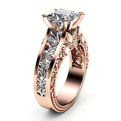Stainless Steel Couples Rings Engagement Rings Rose