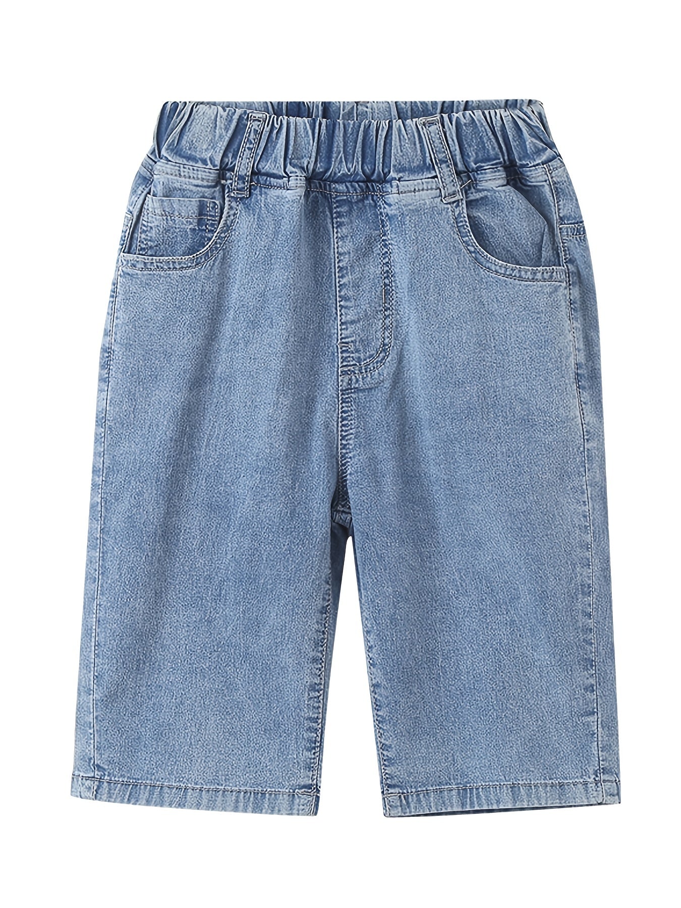 Boys Denim Jeans Cropped Pants with Pockets for Spring and Summer