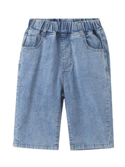 Boys Denim Jeans Cropped Pants with Pockets for Spring and Summer