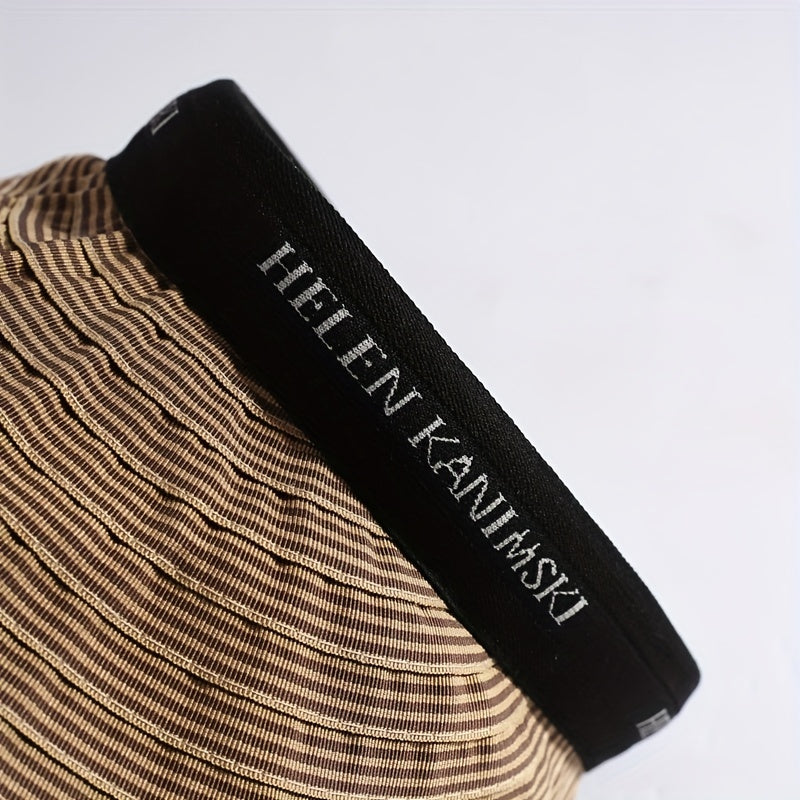 Striped Ponytail Visor Hat Foldable Headband Casual Sun Hats