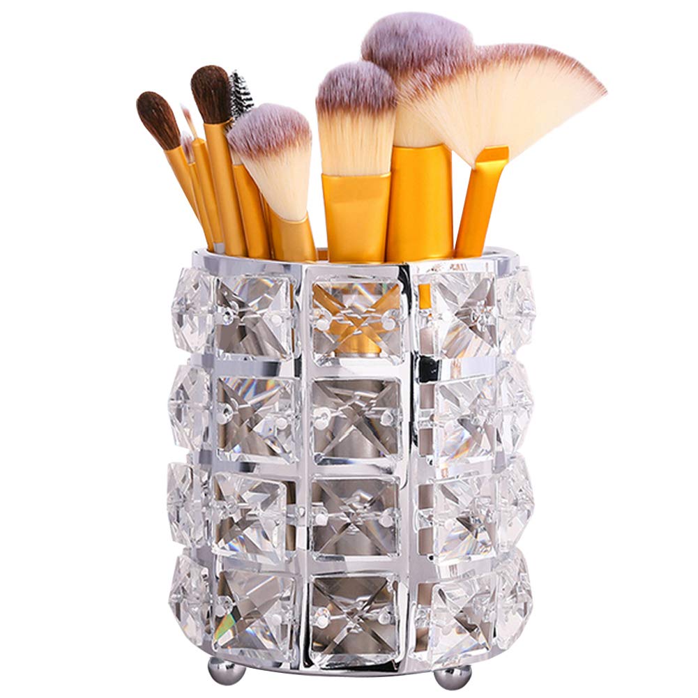 Crystal Makeup Brush Holder Organizer - Keep Your Cosmetics Tidy and Accessible