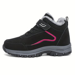 Plush Fur Lined Slip On Thermal Snow Shoes - Winter Sport Shoes