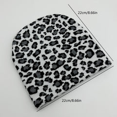 Leopard Spotted Animal Jacquard Knitted Hat Stretch Woolen Hat