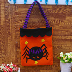 Halloween Print Tote Bag Trick Or Treat Candy Bag Reusable Storage Basket