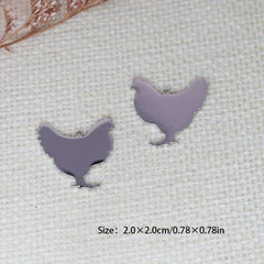 5pcs Chicken Stainless Steel Charm Jewelry Making DIY Crafts