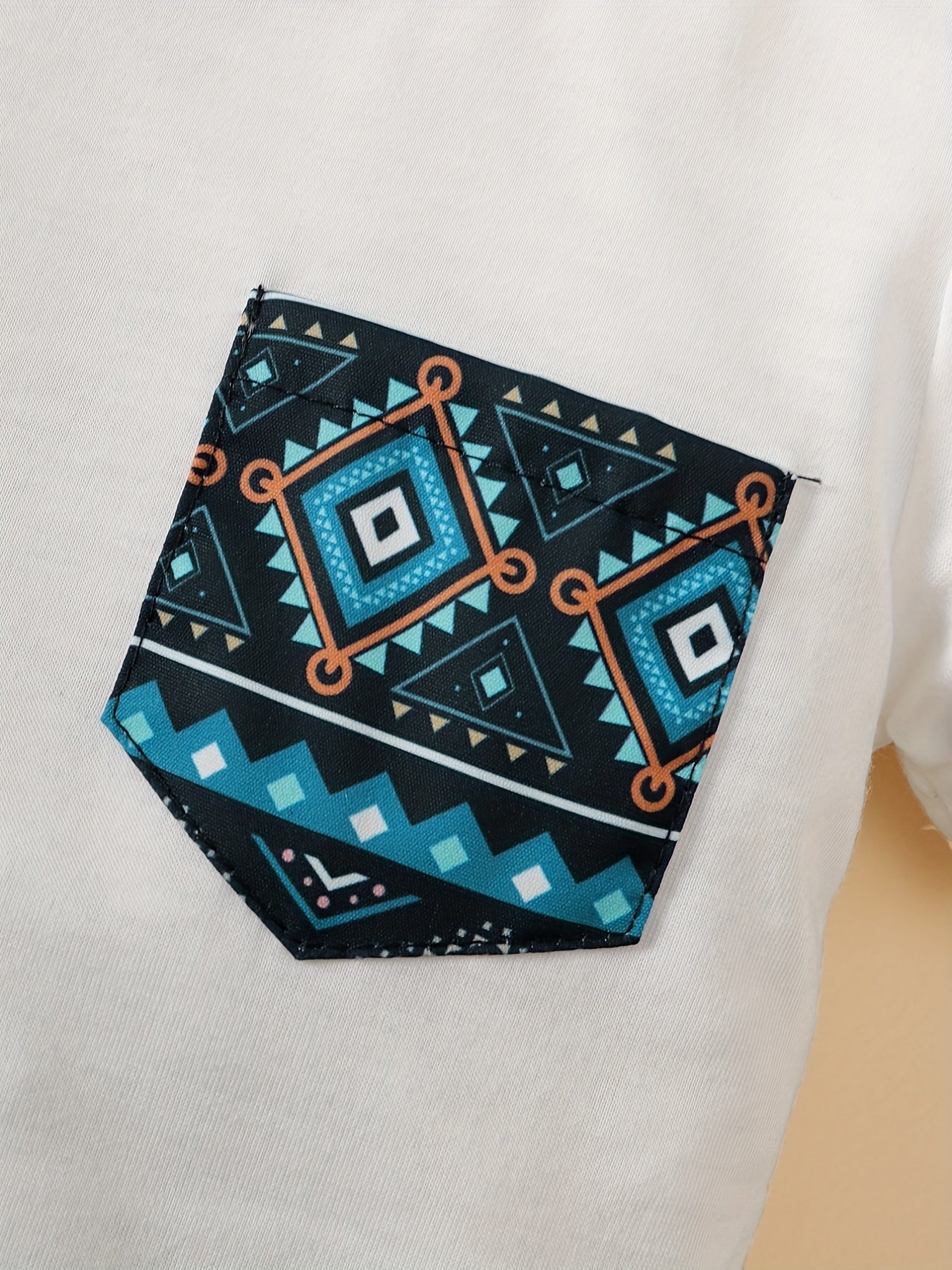 2pcs Boys Casual Set Toddlers Short Sleeve T shirt & Ethnic Geometrical Graphic