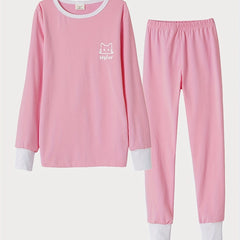 Kid's Cat Face Pajama Set Long Sleeve Top & Pants MY FAV Loungewear
