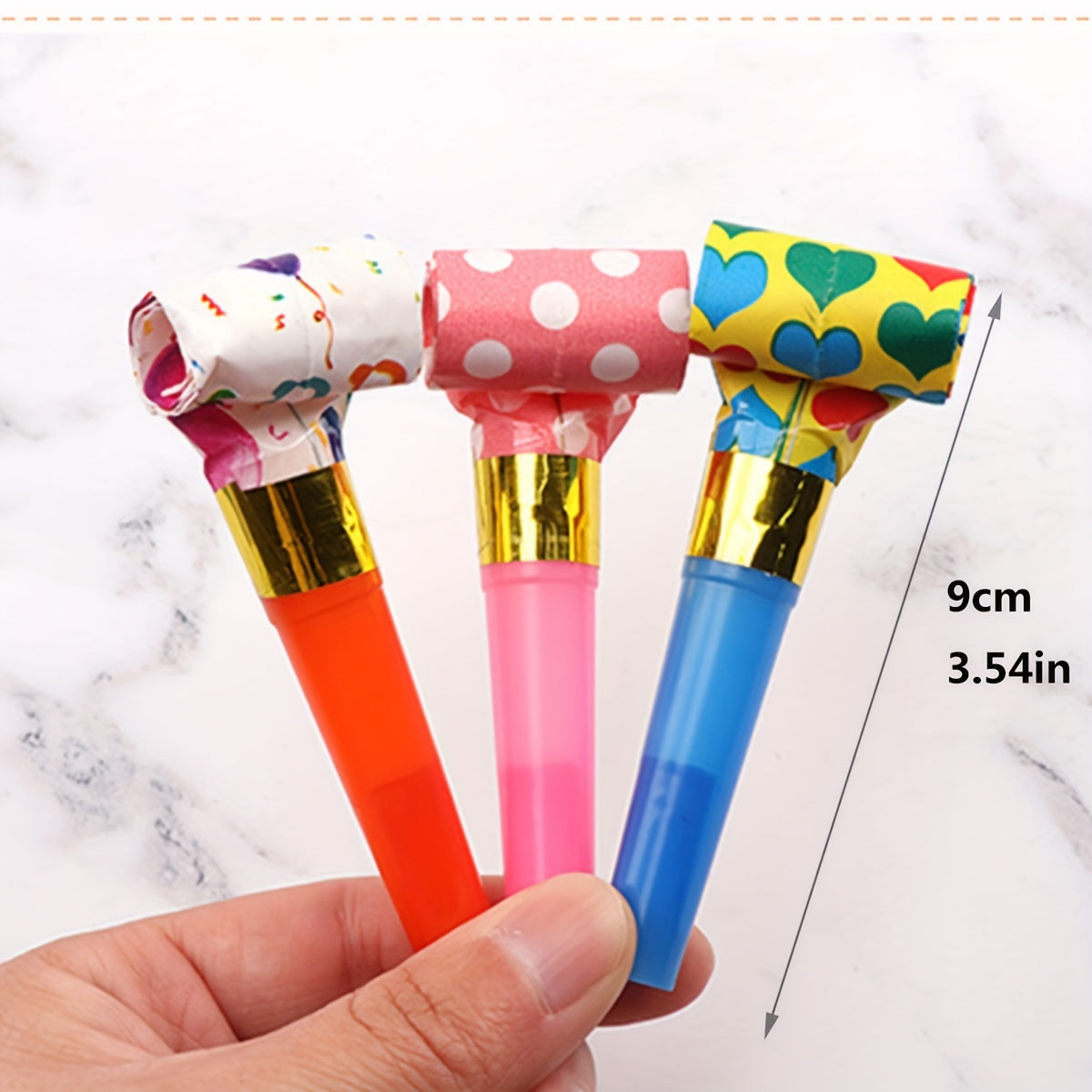 30pcs Plastic Whistle Props for Birthday Party, Student Toys - Random Large Size