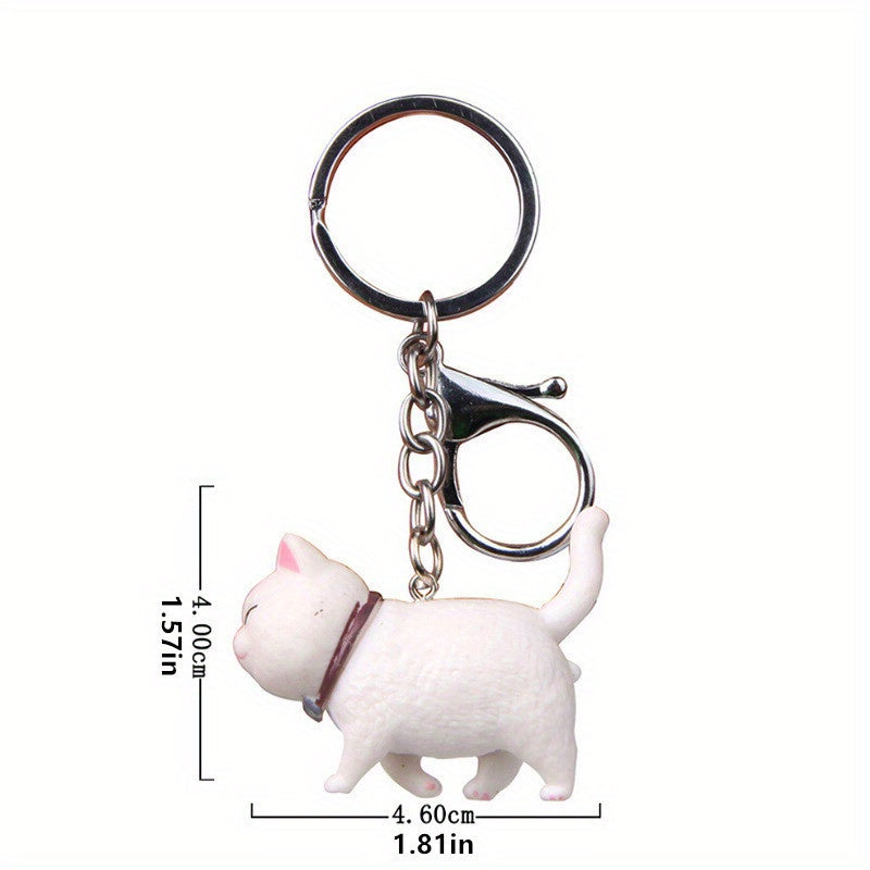 Cat Shaped Keychain Metal Anime Keyrings for Couple Handbags