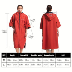 Turbo Waterproof Fleece Surf Poncho Hooded Robe Coat